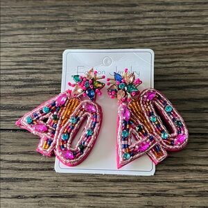 EUC “40” Beaded Earrings